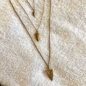 Triple Layered Gold Arrowhead Necklace